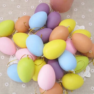 

Party Decorations Mixed Color Easter Eggs DIY Painting Plastic Hanging Egg Gifts Decoration For Home Kids Children