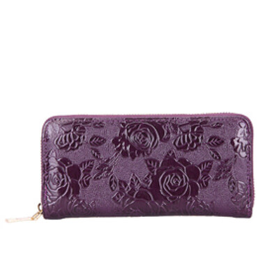 

Fashion Rose Flower Embossed Women Long Wallet Clutch Phone Card Bag Coin Purse
