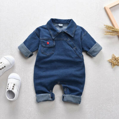 

Toddler Baby Kid Girls Denim Long Sleeve Romper Bodysuit Jumpsuit Outfit Clothes