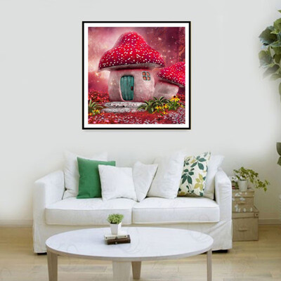 

Household Decor Fashion Innovate DIY Birthday Gift Mushroom House Crystal Paintings