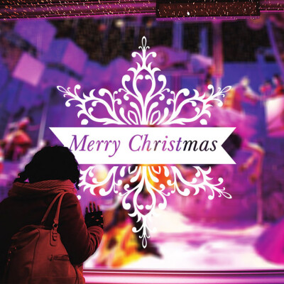 

Gobestart Merry Christmas Background Wall Decoration Removable Wall Stickers