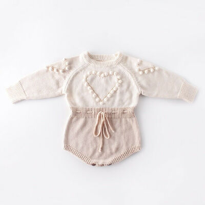 

Infant Baby Girl Knitted Clothes Love Romper Jumpsuit Bodysuit Outfit Autumn