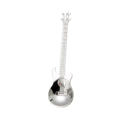

JPGIF Stainless Steel Guitar Spoons Rainbow Coffee Tea Spoon Flatware Drinking Tools