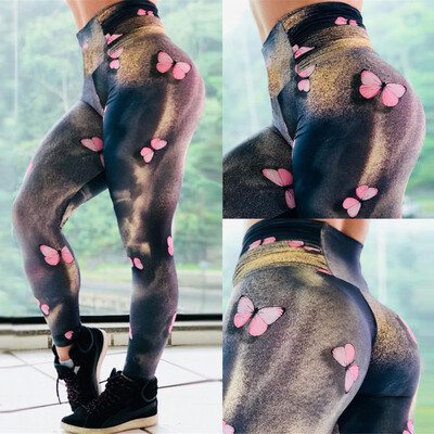 

Gobestart Ladiesprinted High-waist Hip Stretch Underpants Running Fitness Yoga Pants