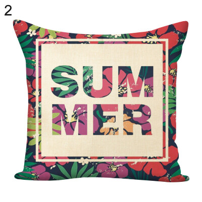 

Letters Flower Green Plants Square Pillow Case Cushion Cover Sofa Bed Car Decor