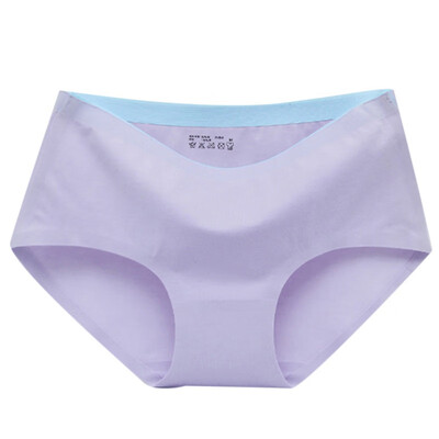 

New Female Panties Seamless Ice Silk Safety Pants Casual Womens Solid Color Summer Panties Mid Waist Underwear