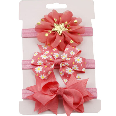 

3pcsset Baby Girl Accessories Green Flower Headband Korean Style Bow knot Party Princess Dress Decoration High Quality