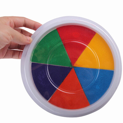 

Gobestart 6 Colors DIY Ink Pad Stamp Finger Painting Craft Cardmaking Large Round For Kids