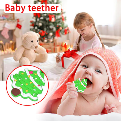 

YIWULAFood Grade Safe Silicone Baby Teether Xmas Tree Shape Teething Stick Toy 3Months