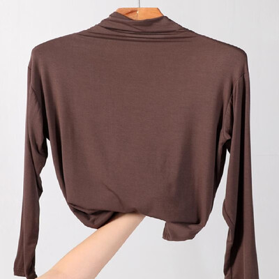 

Soft&Comfy Mock Neck Long Sleeves Solid Tee