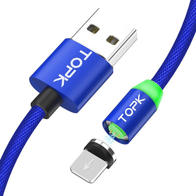 

TOPK Newest Upgraded LED Magnetic Cable iPhone USB Cable Fast Charging Data Sync For iPhone