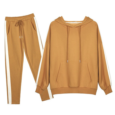 

Autumn Tracksuit Long Sleeve Harajuku Side Striped Sweatshirts Casual Set Women 2 Piece Set TopsPants Sporting Suit Female