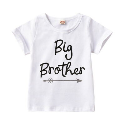 

Summer Kids Boys T-Shirt Letter Print Short Sleeve Brother&sister Clothes Cotton Children T-shirt O-neck Tee Tops Boy Cloth