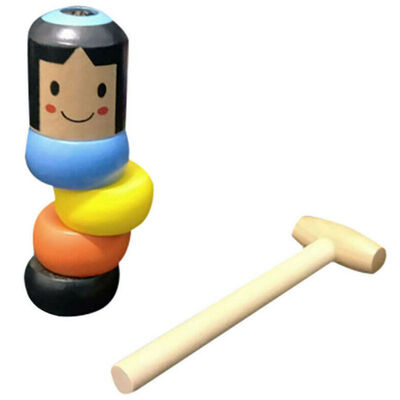 

1set Immortal Daruma Unbreakable Wooden Man Magic Toy Stage Magic Props Comedy Mentalism Halloween Fun Toy Gifts