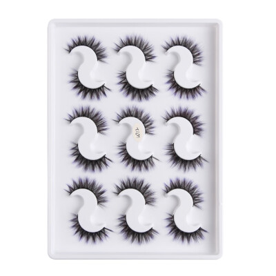 

Tailored 9 Pairs Of 3D Mink With Color Soft Long Curly And Warped Many Layer Eyelashes