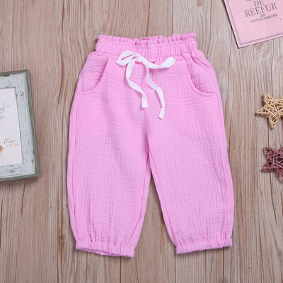 

Baby Girls Summer Cotton Mosquito Bites Pants Sports Casual Toddler Solid Pattern Trousers casual toddler girl trouser children
