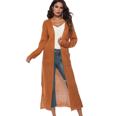 

New FashionLong Cardigan Sweaters for Women with Pockets Side Split Light Weight Knit Cardigan Plus Size