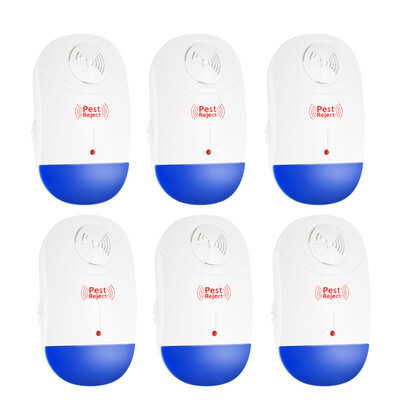 

Pack of 6 Electronic Ultrasonic Pest Repeller Non-toxic Plug In Repellent for Mice Mosquito Ants Spiders Roaches Repelling AC90V-2