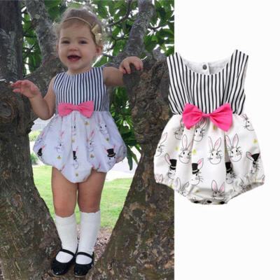

USA Newborn Baby Girls Easter Bunny Clothes Romper Bodysuit Outfits Costume