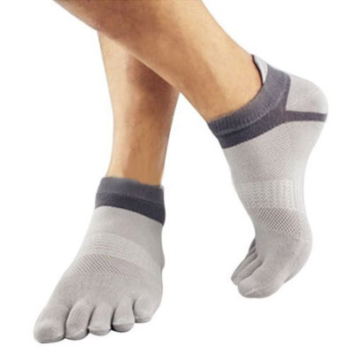 

1 Pair Mens Cotton Toe Sock Pure  Five Finger Socks Breathable 6 Colors NEW