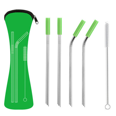 

Anti-scratch Stainless Steel Straw Reusable Metal Drinking Straws Organizer Bags