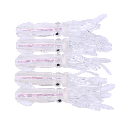 

Artificial Bait 5pcsset False Squid Shape Night-luminous Soft Lure Fishing Accessories reusable fishing lures