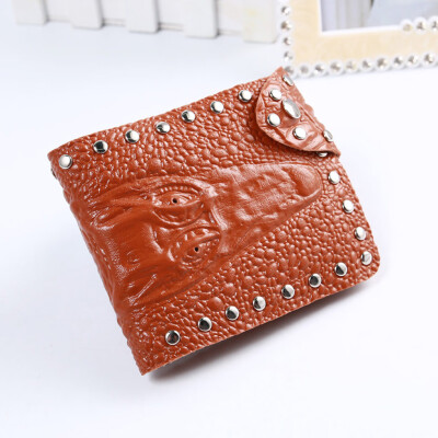 

Tailored Crocodile Short Mens Wallet Dark Crossover Wallet Multi-Function Card Pack