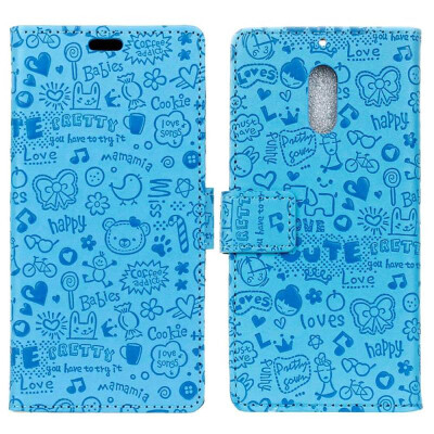 

MOONCASE Wiko View  Little Witch Leather Case - Blue