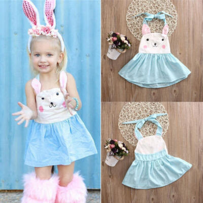 

Fashion Newborn Toddler Baby Girls Easter Bunny Dress Princess Sleeveless Skirts