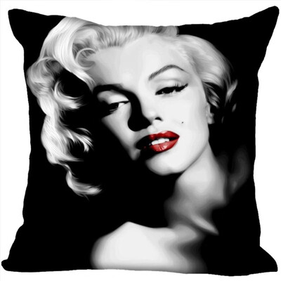 

Marilyn Monroe Pillow Cover Bedroom Home Office Decorative Pillowcase Square Zipper Pillow Cases Satin Fabric No Fade