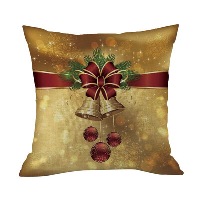 

Tailored Happy Christmas Pillow Cases Linen Sofa Cushion Cover Home Decor Pillow Core