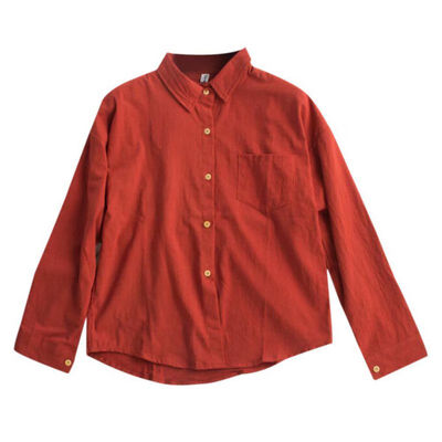 

Women Pockets Loose Blouse Single-breasted Lapel Slim Female Top Casual Long Sleeve Girl Ladies Tops Solid Color Woman Clothing