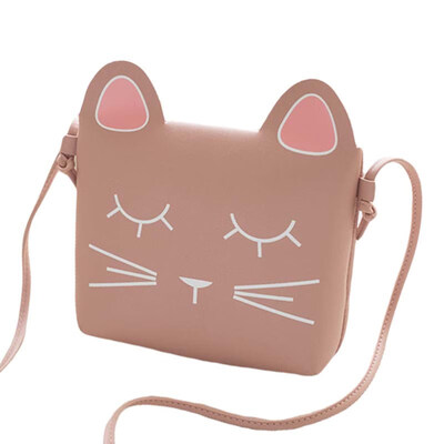 

Women Cute Cat Shaped Faux Leather Small Crossbody Shoulder Bag Phone Holder