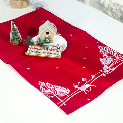 

Christmas Table Cloth Xmas Runner Mat Display Dining Cover For Home Party Hotel