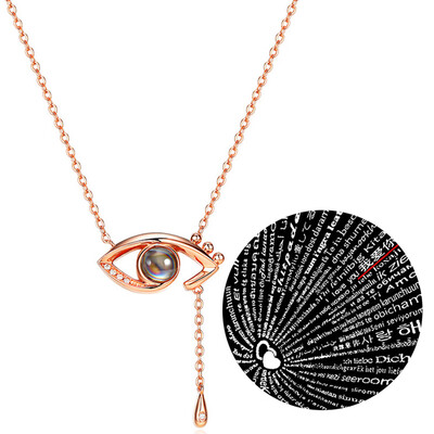 

Necklace Pendant Hidden Text 100 Different Languages Love You Necklace
