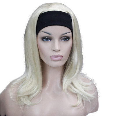 

StrongBeauty Medium Blonde Highlights Natural Slight Waves Heat Ok Synthetic HEADBAND Wig COLOUR CHOICES