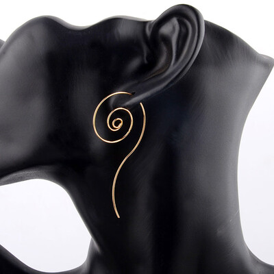 

Earrings Hammered Handmade For Women Dangle Fashion Personality Simple Silver Plated Spiral Earrings With Tail