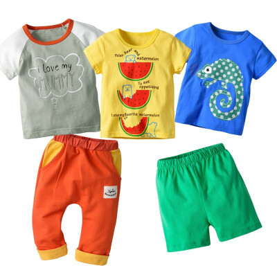 

5PCSlot Baby Clothing Sets Leisure Sports Boy T-shirt Shorts Sets Toddler Clothing Baby Boy Clothes