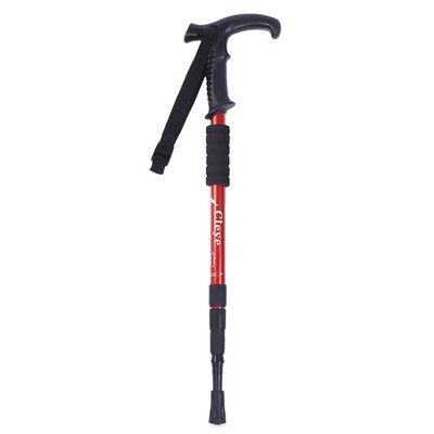 

Magic Cane Folding Safety climbing Walking Stick 4 Joint Anti-shock Folding Trekking pole Climbing T-handle Alpenstock Pole Crutch