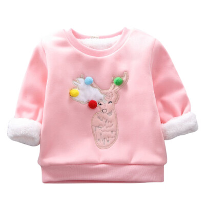 

Winter Children Sweatshirts Baby Boy Girl Cartoon Christmas Pattern Long Sleeve Cotton Sweatshirt Casual Toddler Outerwear