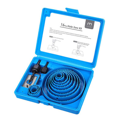 

16pcs Hole Saw Cutting Set Kit Drilling Tool Wood Plasterboard Cutter Mandrels Saws Core Drill Bits