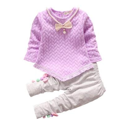 

Toddler Warm Sweatshirt Blouse Trousers Pants baby Clothes Autumn Baby Girls fashion Outfits Set