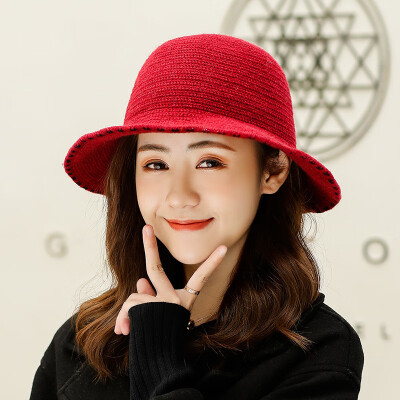 

Autumn&Winter New Korean Edition Leisure Chao Womens Knitted Wool Hat Pure Wool Heating Pot Cap Fishermans hat