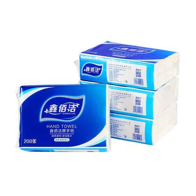 

XIN BAIJIE pure wood pulp hardcover single-layer paper towel 200 sheets pack paper tissue paper toilet paper 18836