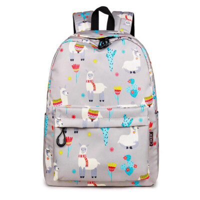 

Cartoon Alpaca Printed Backpack Women Girl Travel Backpack Rucksack Student Teenager Schoolbag Book Bag
