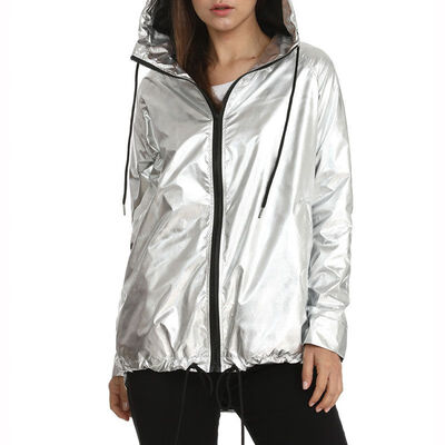 

2020 New Women Fashion Spring Autumn Jacket Long Sleeve Pvc Raincoat Zipper Punk Neutral Waterproof Coat