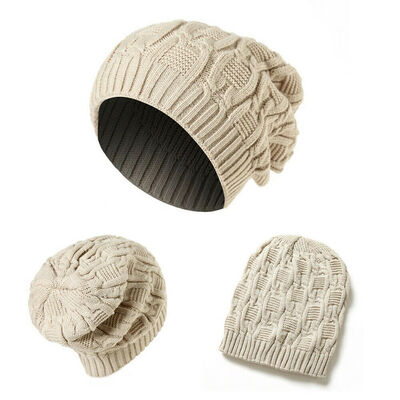 

Women Ladies Men Knitted Winter Oversized Slouch Beanie Hat Cap Skateboard Hats