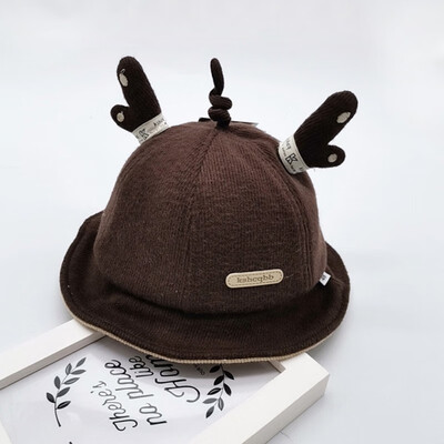 

Casual Fashion Baby Cap Kids Toddler Cute Cartoon Antlers Bucket Hat Childrens Gift