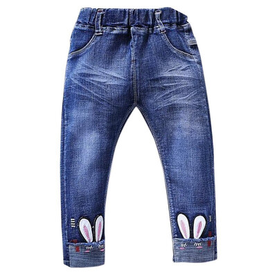 

Baby Girl Clothes Toddler Embroidery Jeans Autumn Kids Denim Pants Rabbit Ears Pattern Long Pants Sports Trousers Bottoms