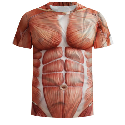 

Fashion Mens Party 3D Print Muscle T Shirt Casual Short Sleeve Tee Tops Blouse